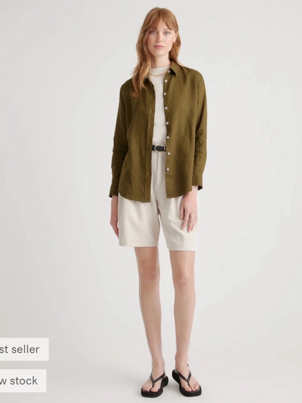 100% European Linen Long Sleeve Shirt - Picture 6 of 7